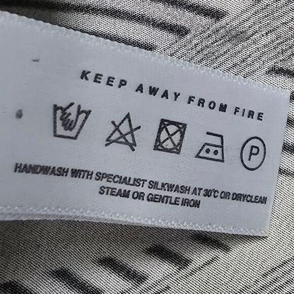 Asceno London x Amelia Graham Silk Kimono Midi Retro Bolt Print Dress in Black - Picture 13 of 13